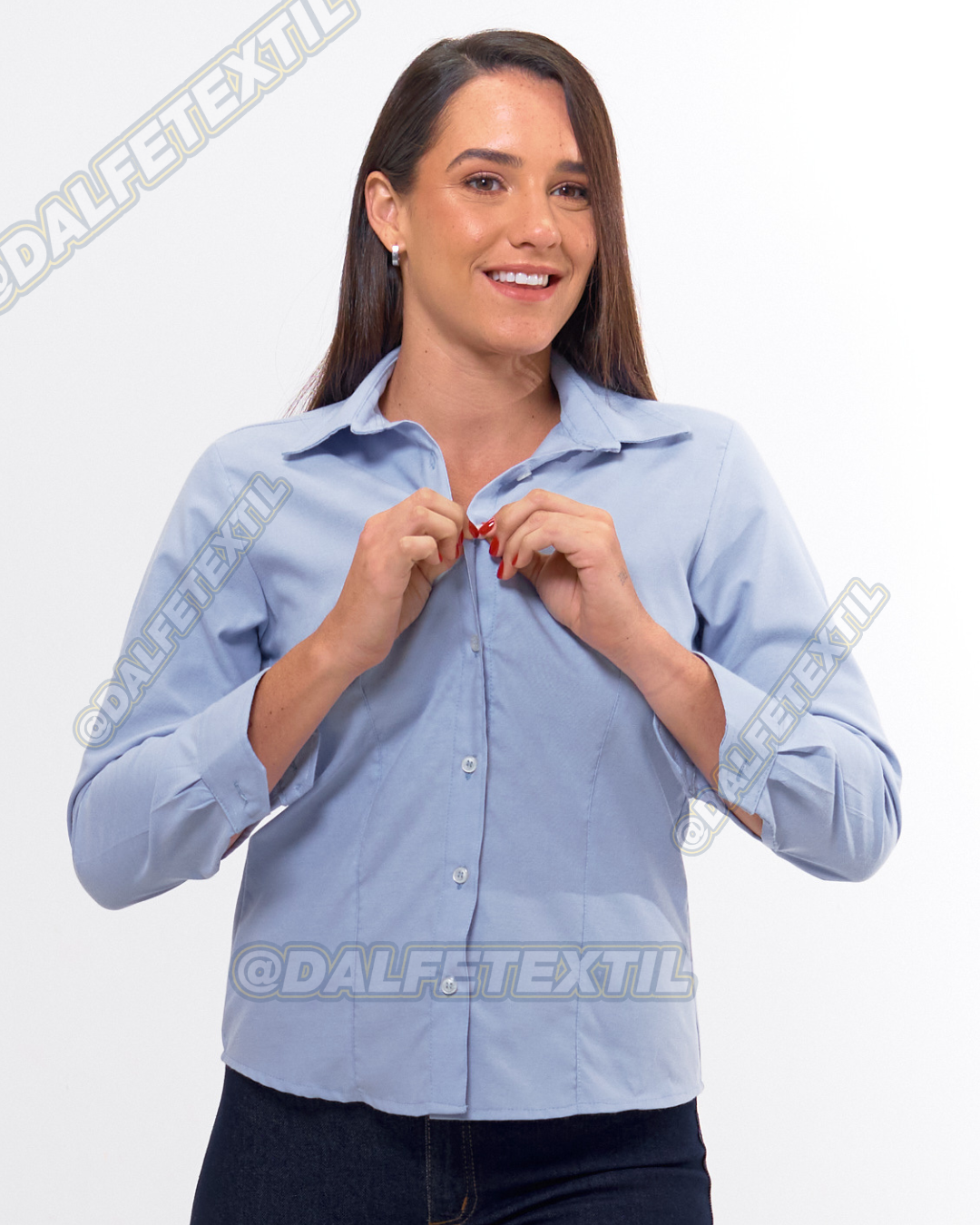 Camisa Oxford Clásica Manga Larga Dama
