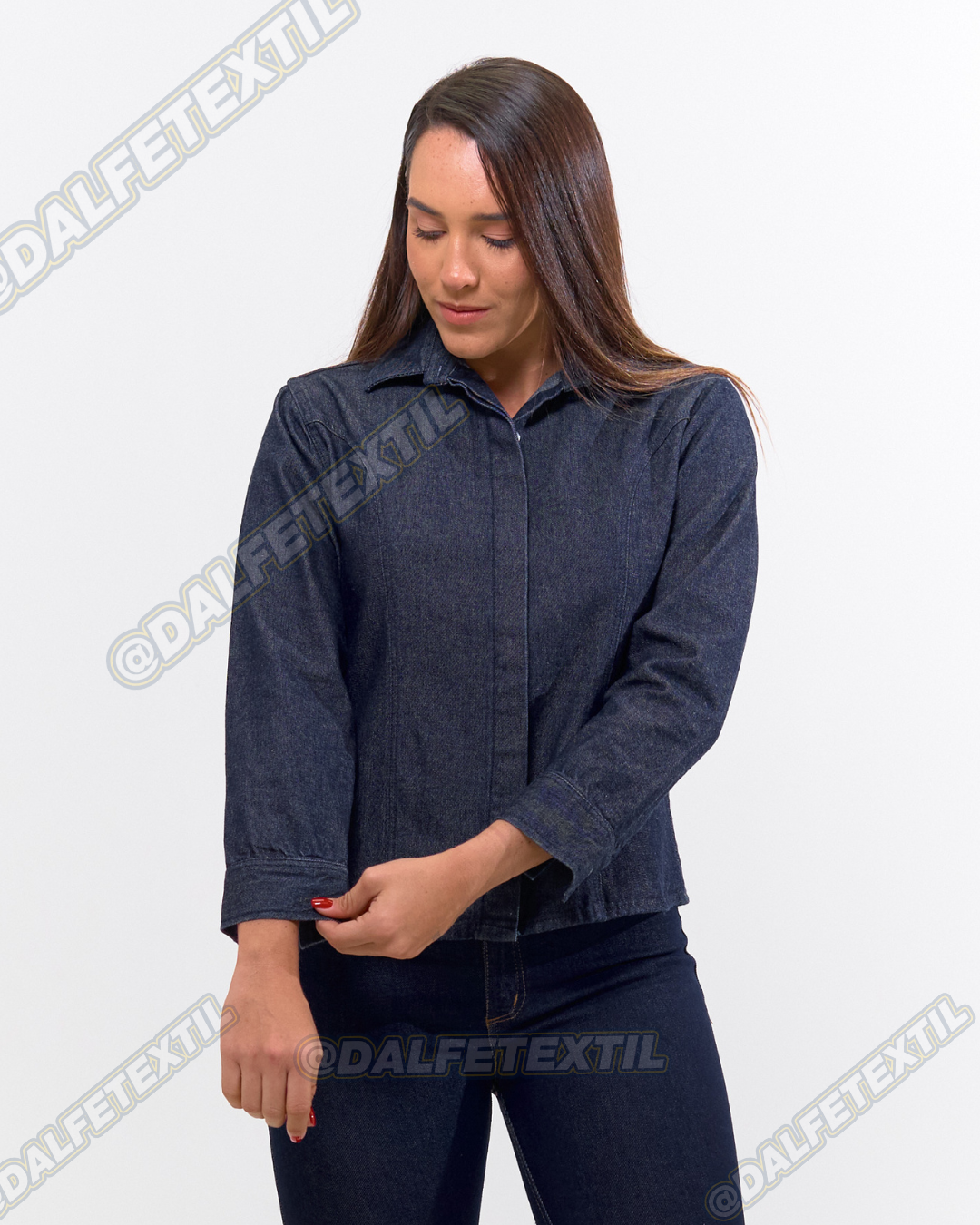 Camisa Chambray Manga Larga Dama